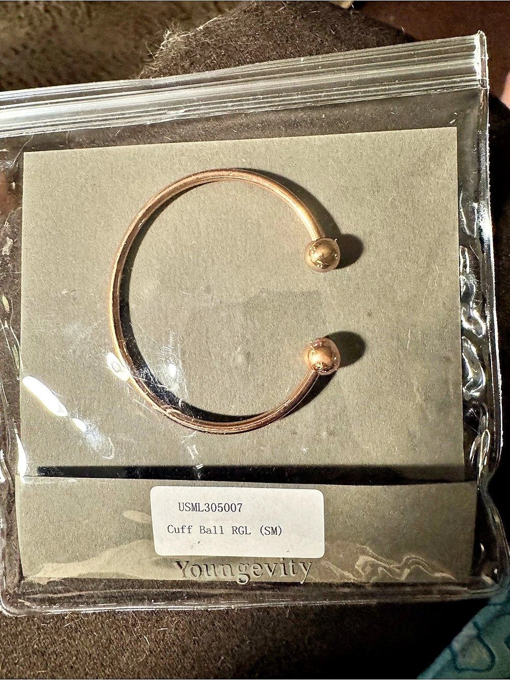Youngevity Cuff Ball RGL (SM) ) Rose Gold Cuff Bracelet Small NWT